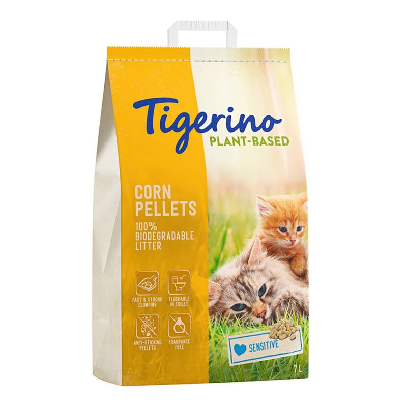 Tigerino Plant-Based Mais Katzenstreu - Sensitive, parfümfrei