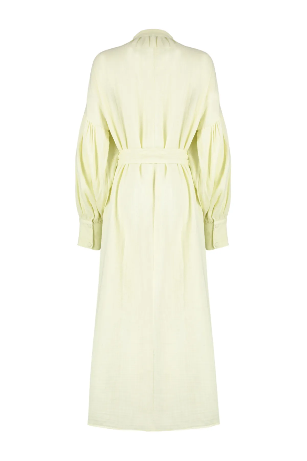 Trendyol Modest  Mintfarbenes, gefüttertes, schlicht gewebtes Kleid mit Ballonärmeln TCTSS24EB00164