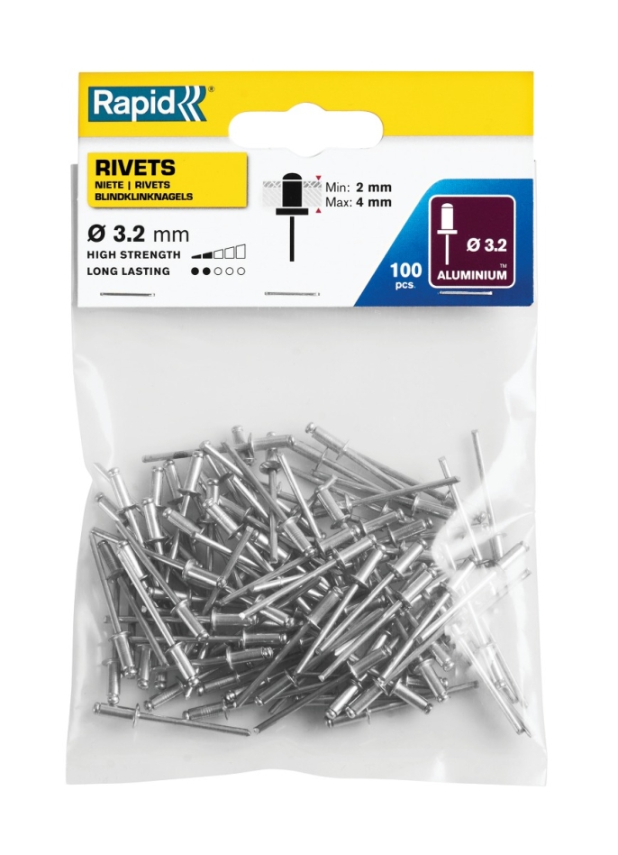 Rapid 5000377 Vakiomalliset sokkoniitit Ø 3,2 x 8 mm 100 kpl