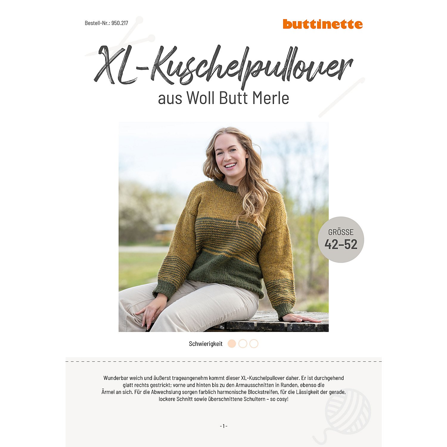 Strickanleitung – XL-Kuschelpullover aus Woll Butt Merle