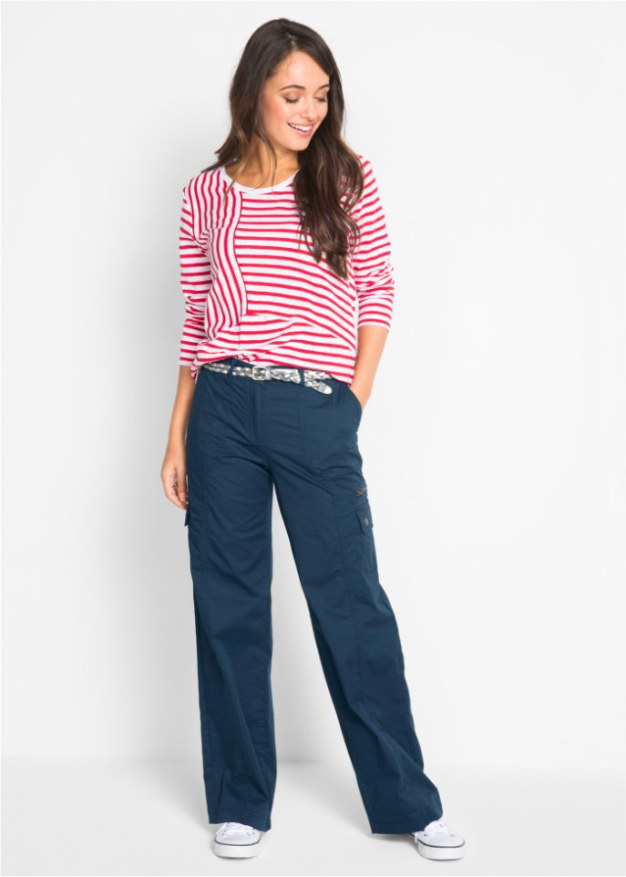 Baumwoll Cargohose mit Bequembund, Loose Fit