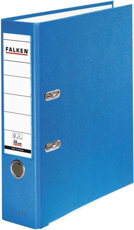 Falken PP-Color Ordner DIN A4 80 mm Aquablau 2 Ringe Pappkarton, PP (Polypropylen)