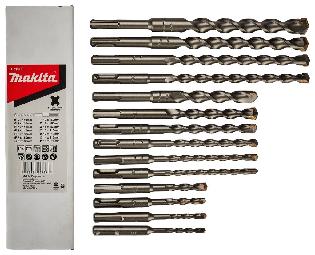 Makita Accessories D-71956 set bušilica SDS-PLUS, 14 dijelova