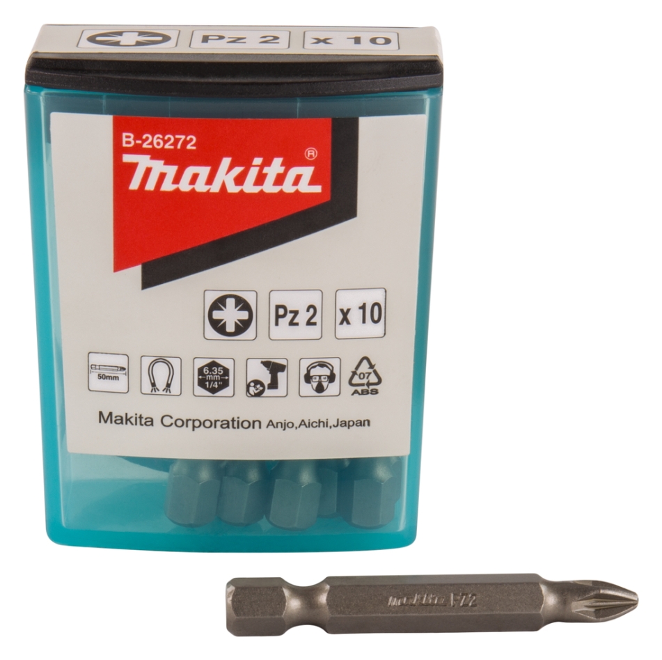 Accessoires Makita B-26272 Embouts de vissage PZ2x50mm (10 pièces)