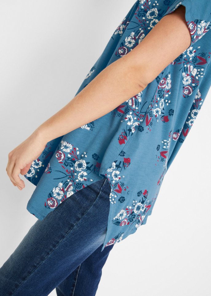 Zipfel-Longshirt, kurzarm