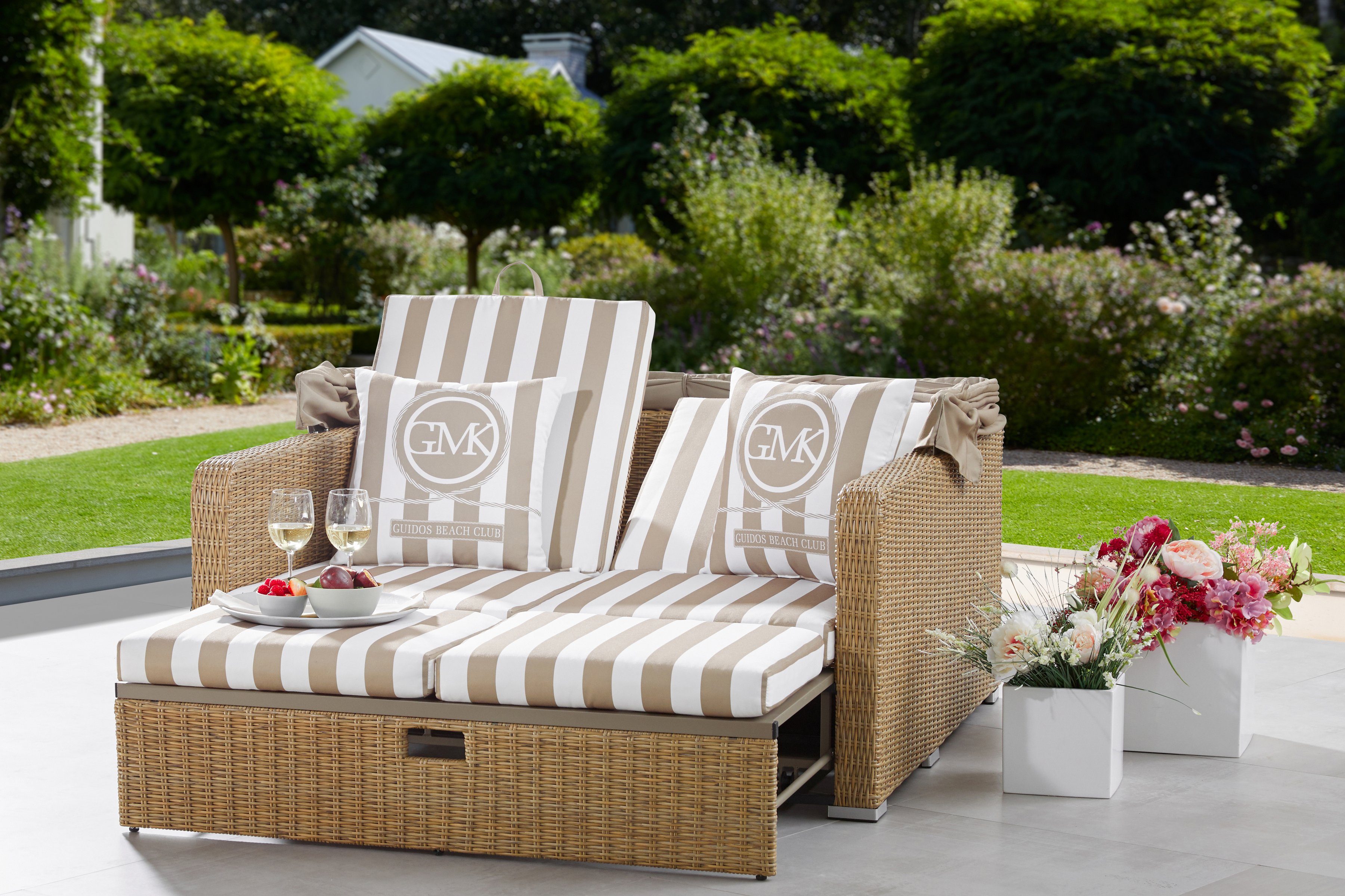 Guido Maria Kretschmer Home&Living Loungesofa Norderney, 8 Teile, BxLxH: 146x140x78 cm, Strandkorb
