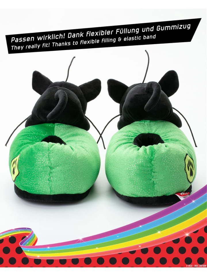 Corimori Hausschuhe Miraculous Ladybug Erwachsene Onesizes 35-44 in Grün günstig kaufen 34-44