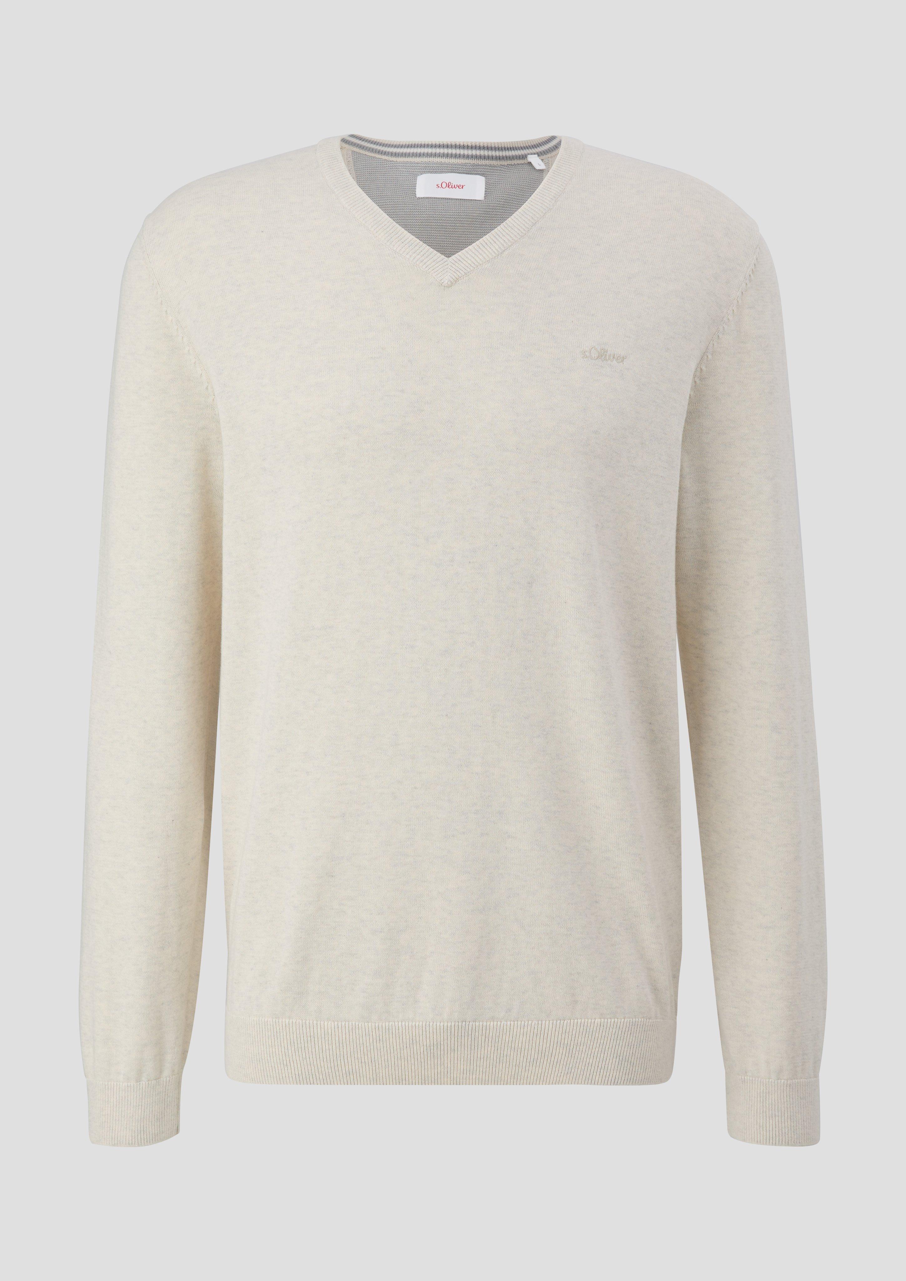 Strickpullover mit Logostickerei  2143174-03W0