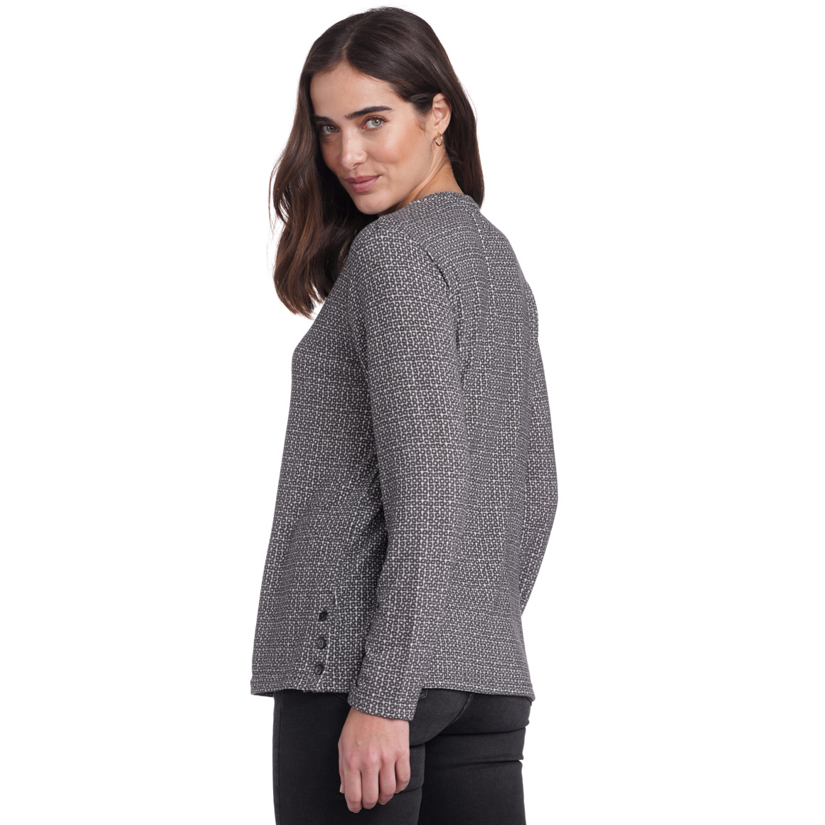 Damen Langarmshirt mit Allover-Muster