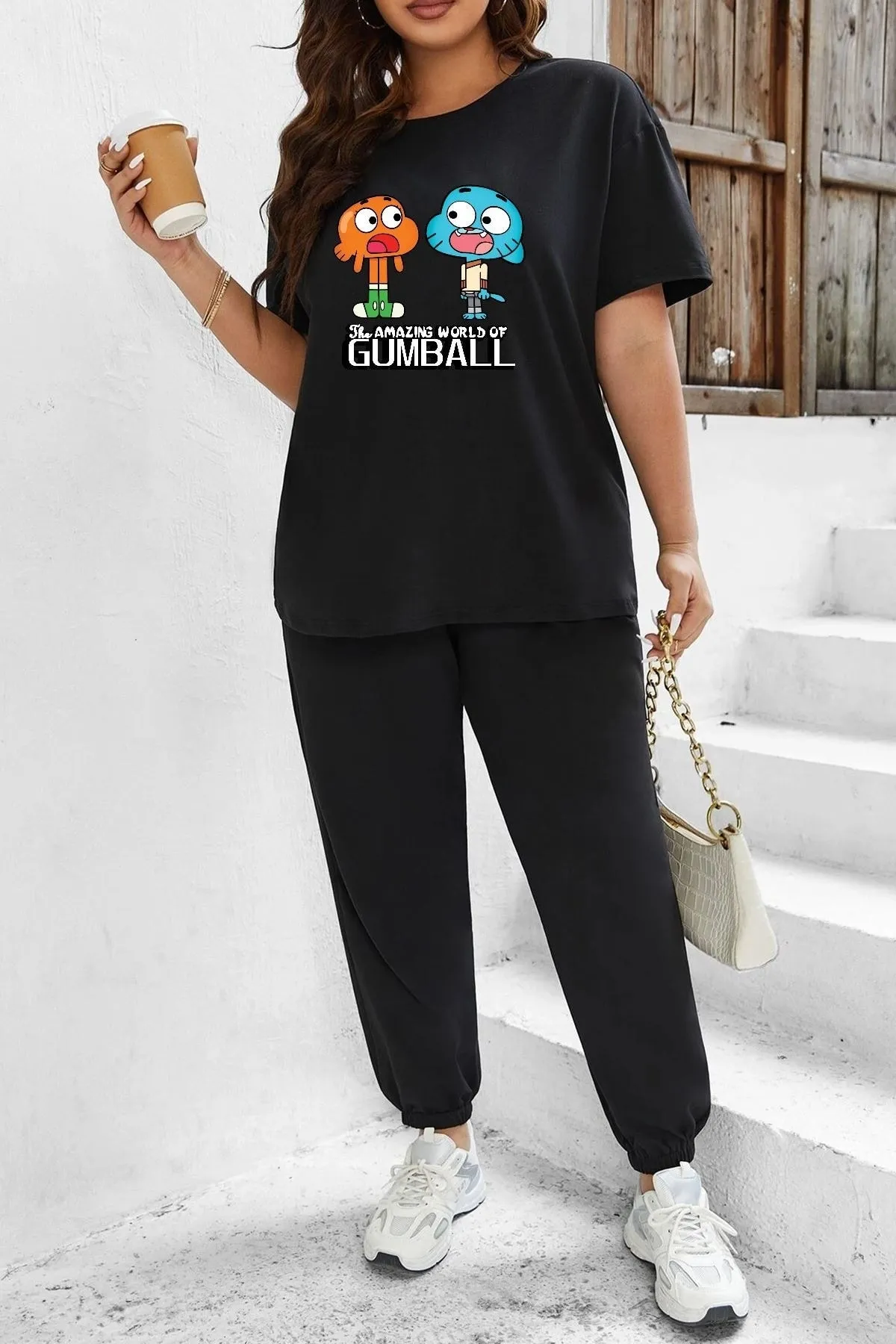 uyguntarz  Zweiteiliges Unisex-Trainingsanzugset mit Gumball-Aufdruck