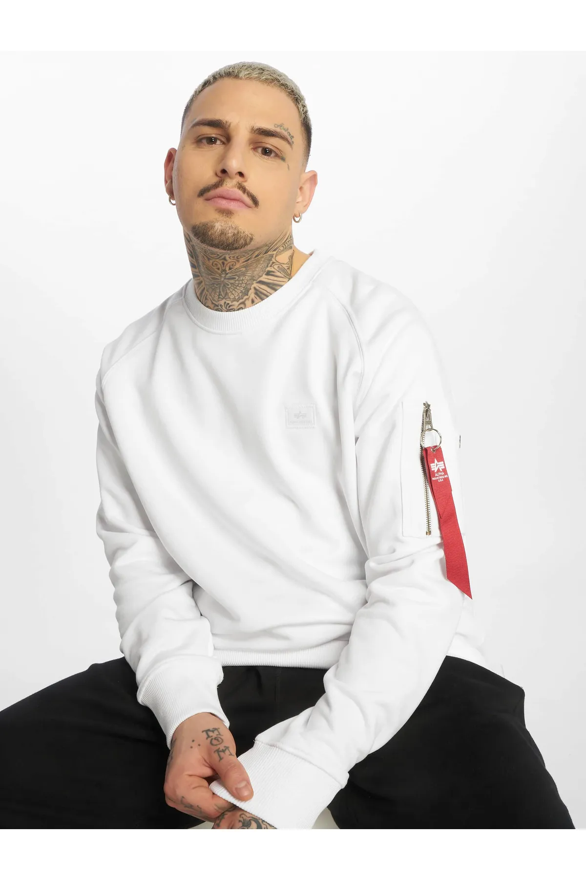 Alpha Industries  Sweatshirt - Weiß - Regular Fit