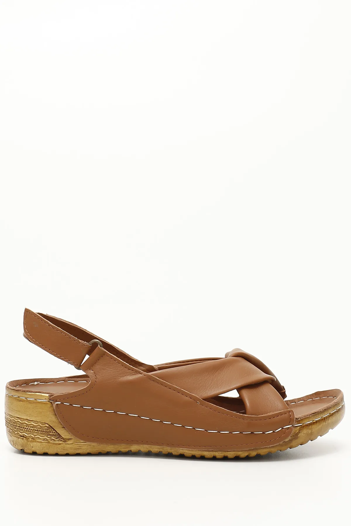 GÖNDERİ(R)  Taba Antique Gön Damen-Keilsandalen aus echtem Leder 42304