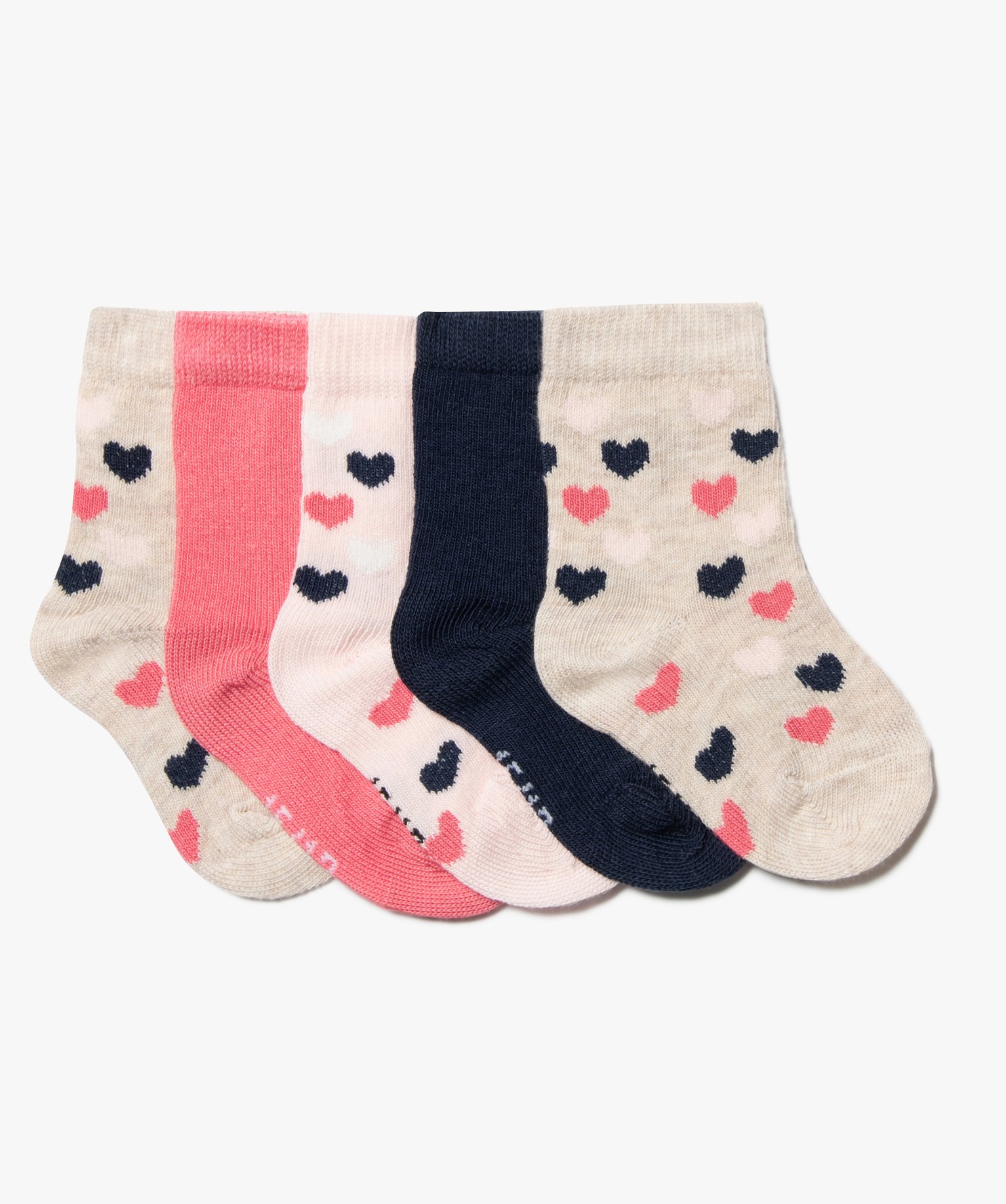 Chaussettes bébé fille modèles variés (lot de 5) beige | GEMO