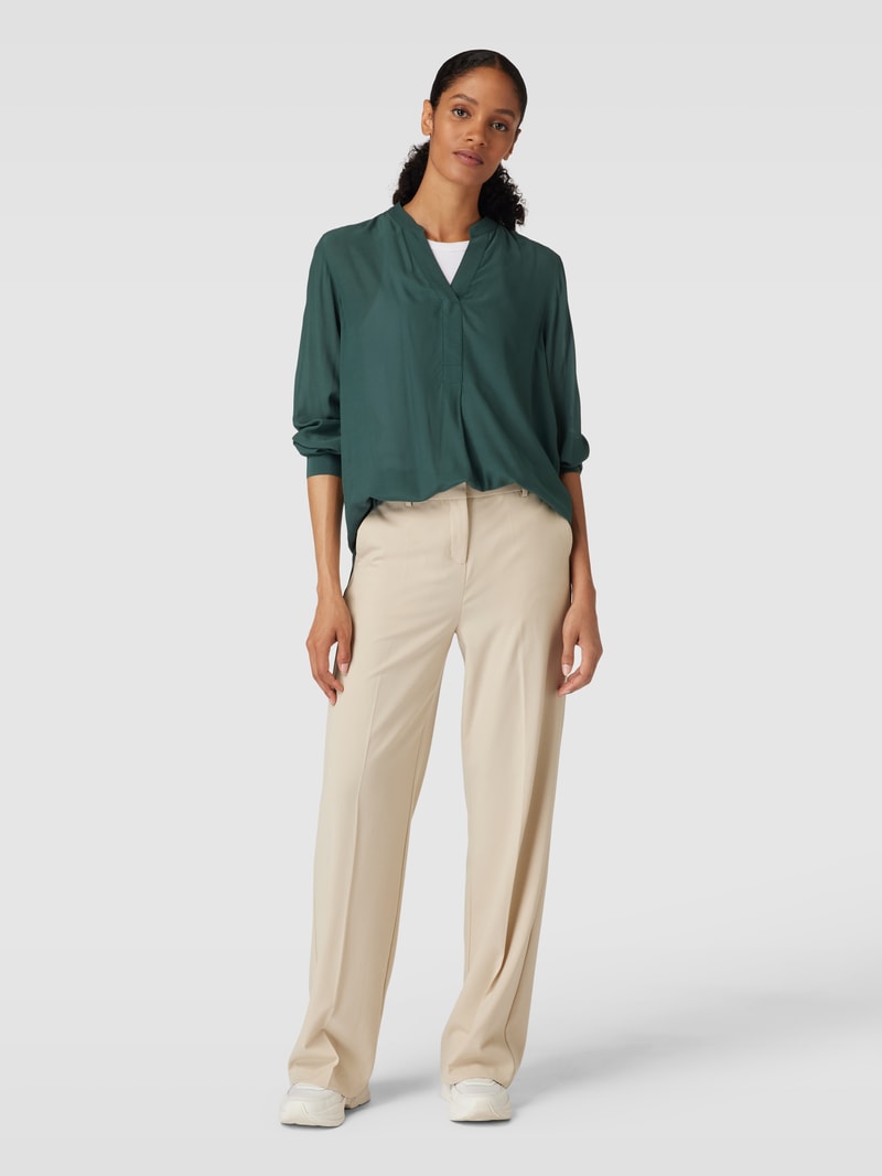 Bluse mit Serafino-Ausschnitt Modell 'Facura' in bottle