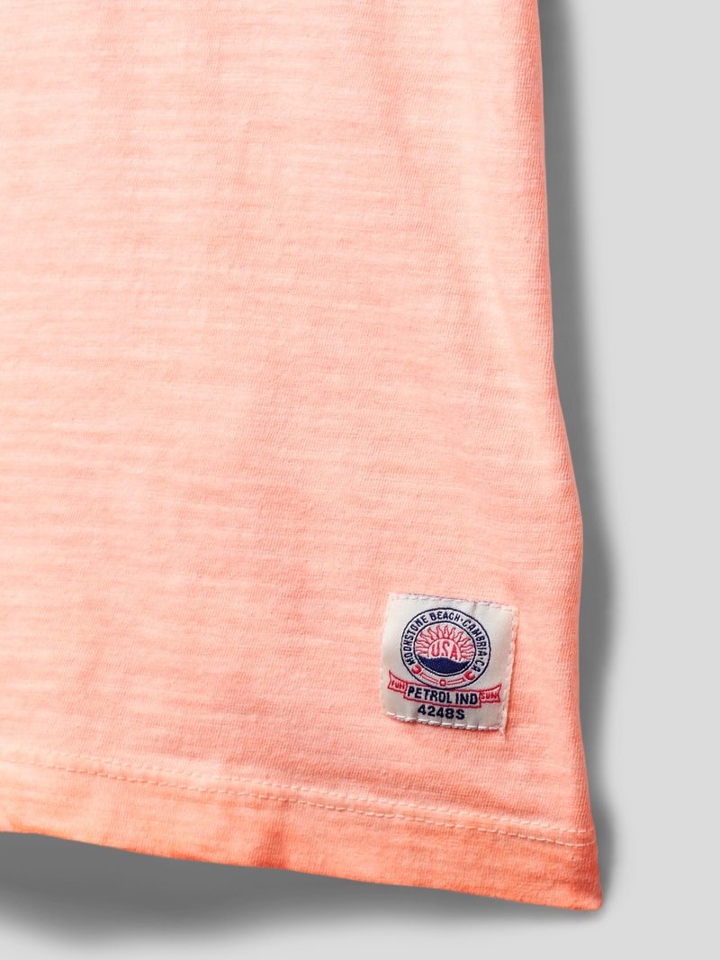 T-Shirt mit Label-Print in orange