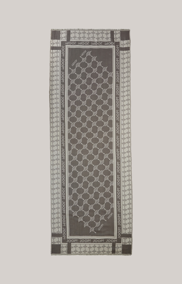 Jacquard-Schal in Grau/Creme