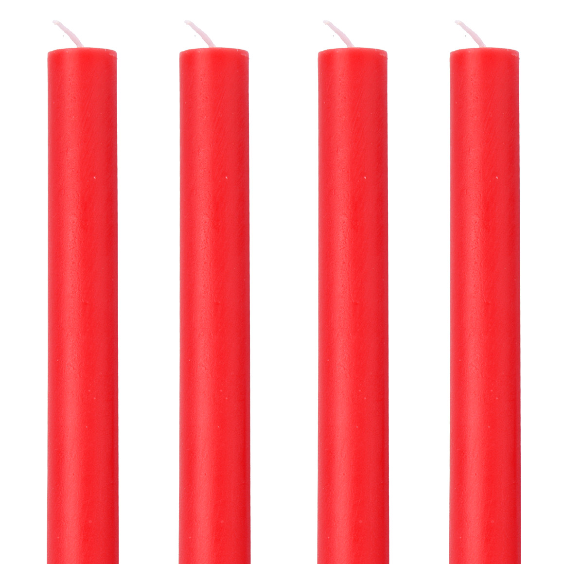 4 Stabkerzen im Set rot
