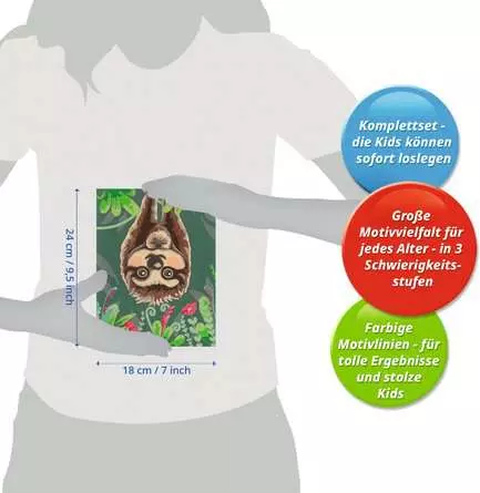 CreArt Faultier-Liebe - Malen nach Zahlen für Kinder ab 9 Jahren