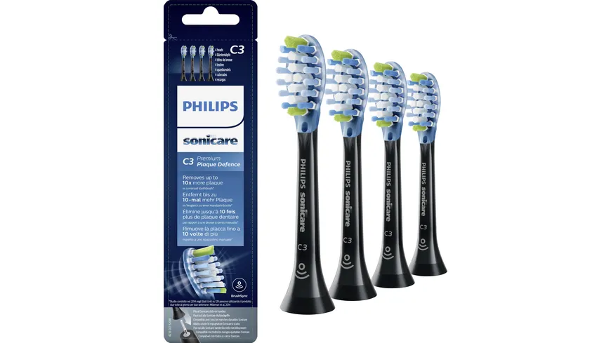 PHILIPS Sonicare Zahnbürstenköpfe C3 Premium Plaque Defence Schwarz