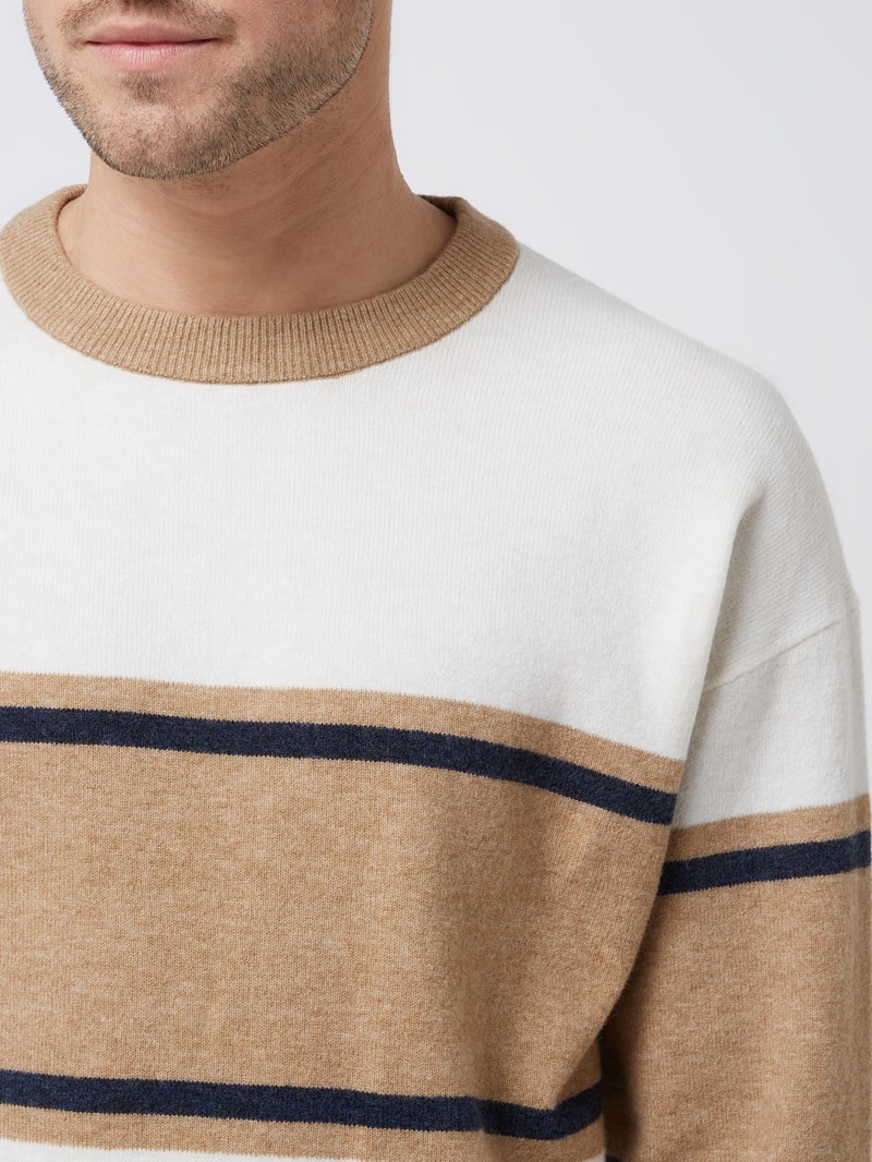 Pullover mit Woll-Anteil Modell 'Stace' in offwhite