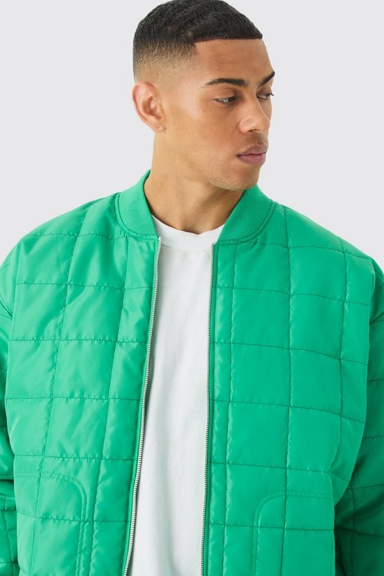Gesteppte Bomberjacke mit Oversize Taschen