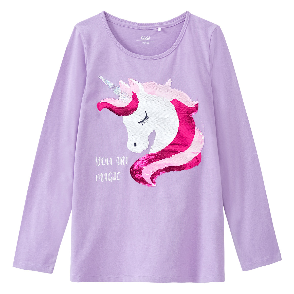 Mädchen Langarmshirt mit Wendepailletten