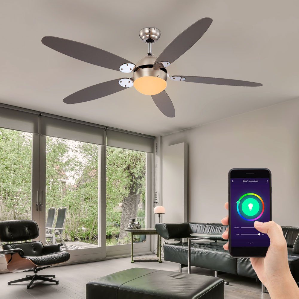 Globo Deckenventilator, Smart Home Decken Ventilator Alexa Google App Leuchte dimmbar im Set