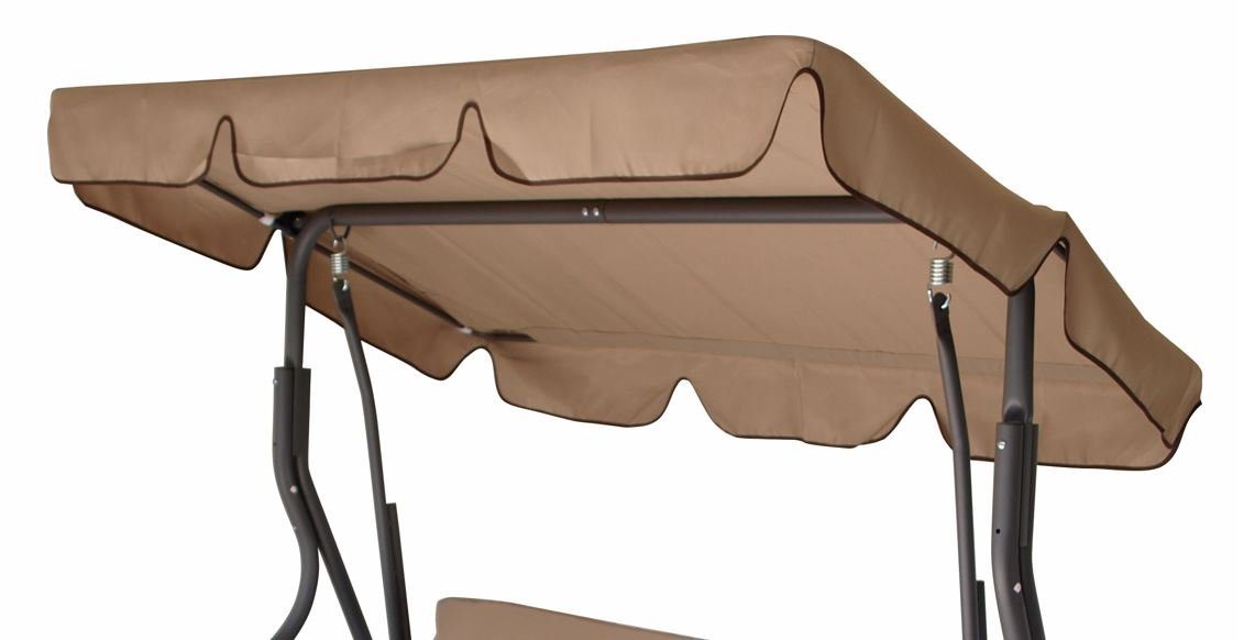 DEGAMO Hollywoodschaukel Hollywoodschaukel, 3-Sitzer, 1 tlg., 3-sitzer 170cm, Farbe grau / beige, verstellbares Dach