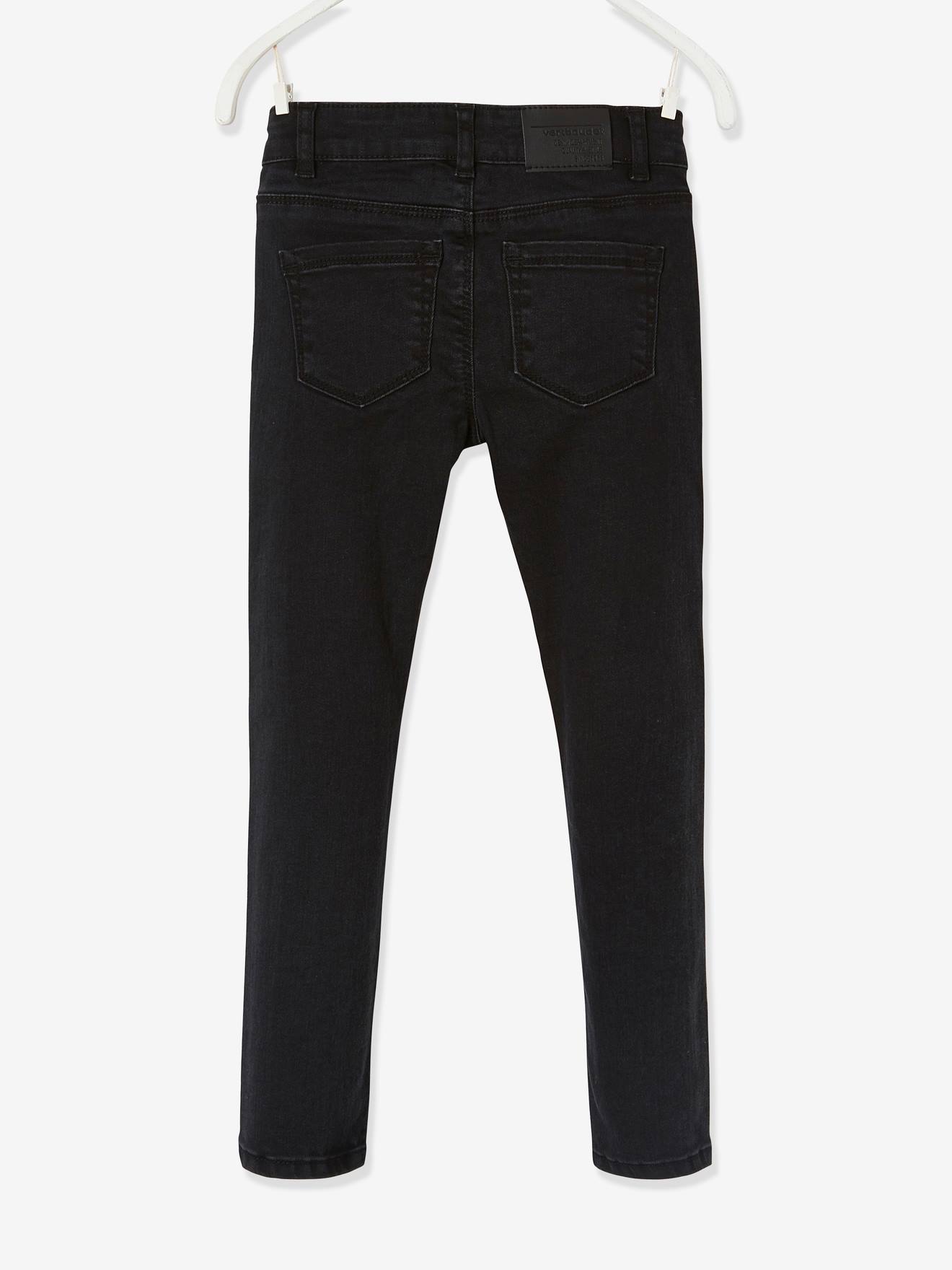 Vertbaudet Mädchen Slim-Fit-Jeans WATERLESS, Hüftweite SLIM Oeko-Tex - schwarz