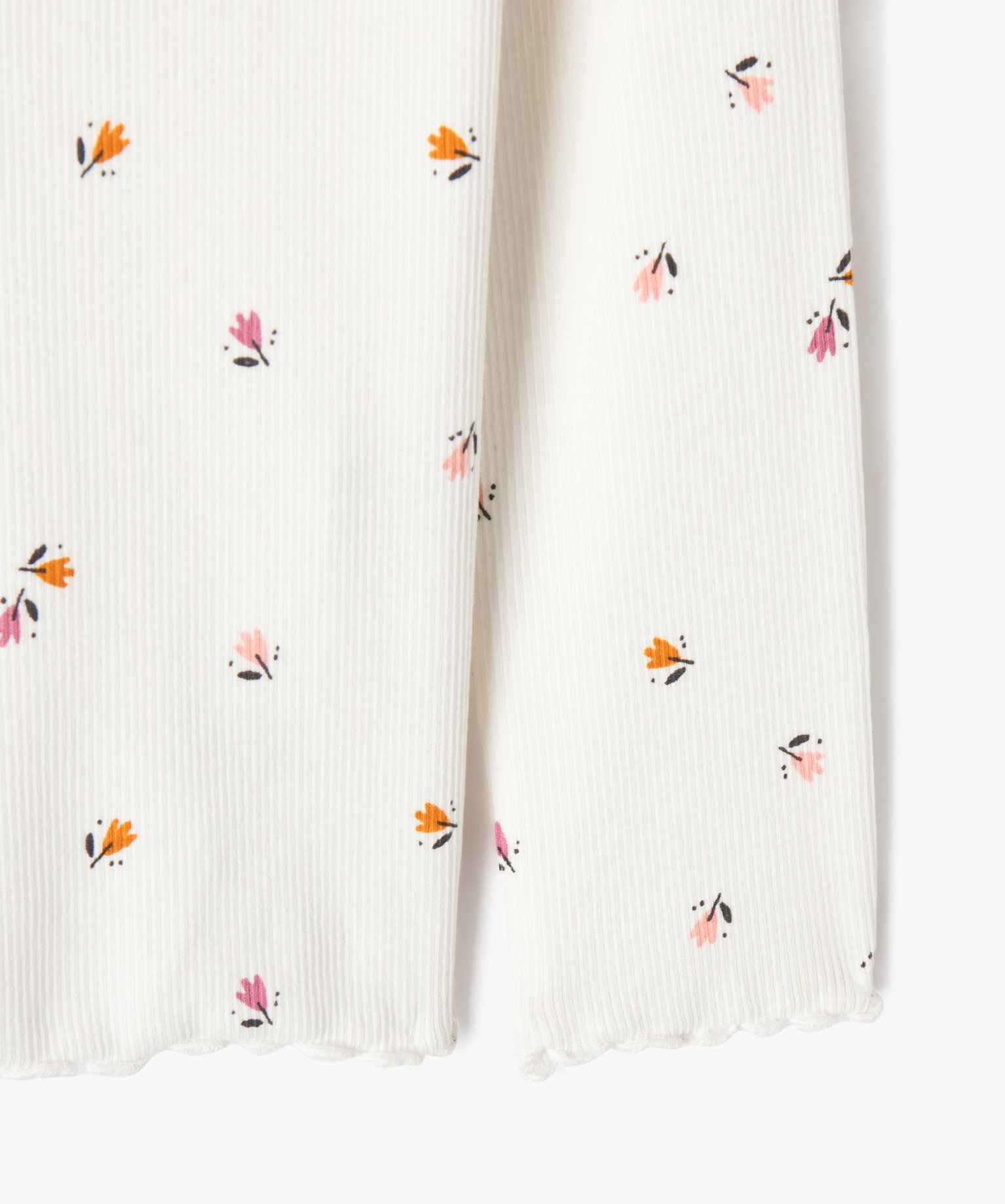 Tee-shirt à manches longues à motifs fleuris fille ecru | GEMO