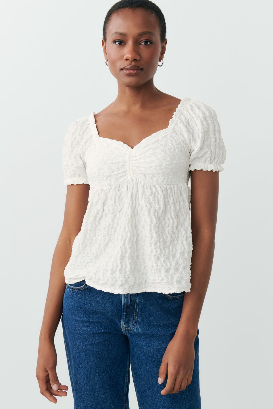 Cute puff sleeve top
