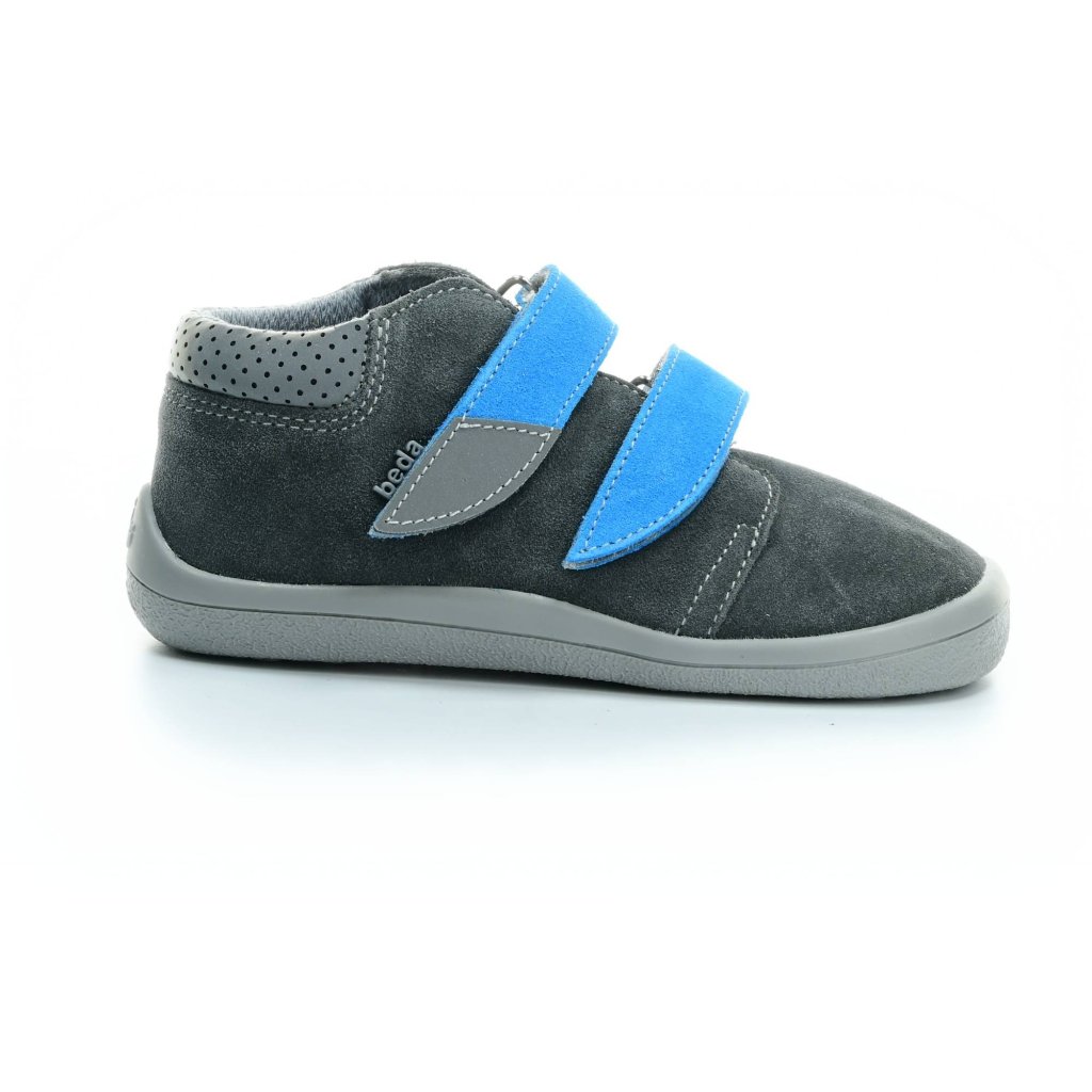 Beda Robin mit Membran (BF 0001/W/M) dunkelgraue Barfuß-Stiefeletten