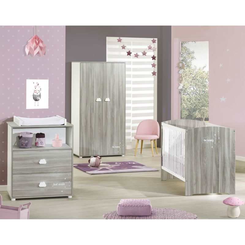 Commode à langer 2 en 1 chêne silex Smile
