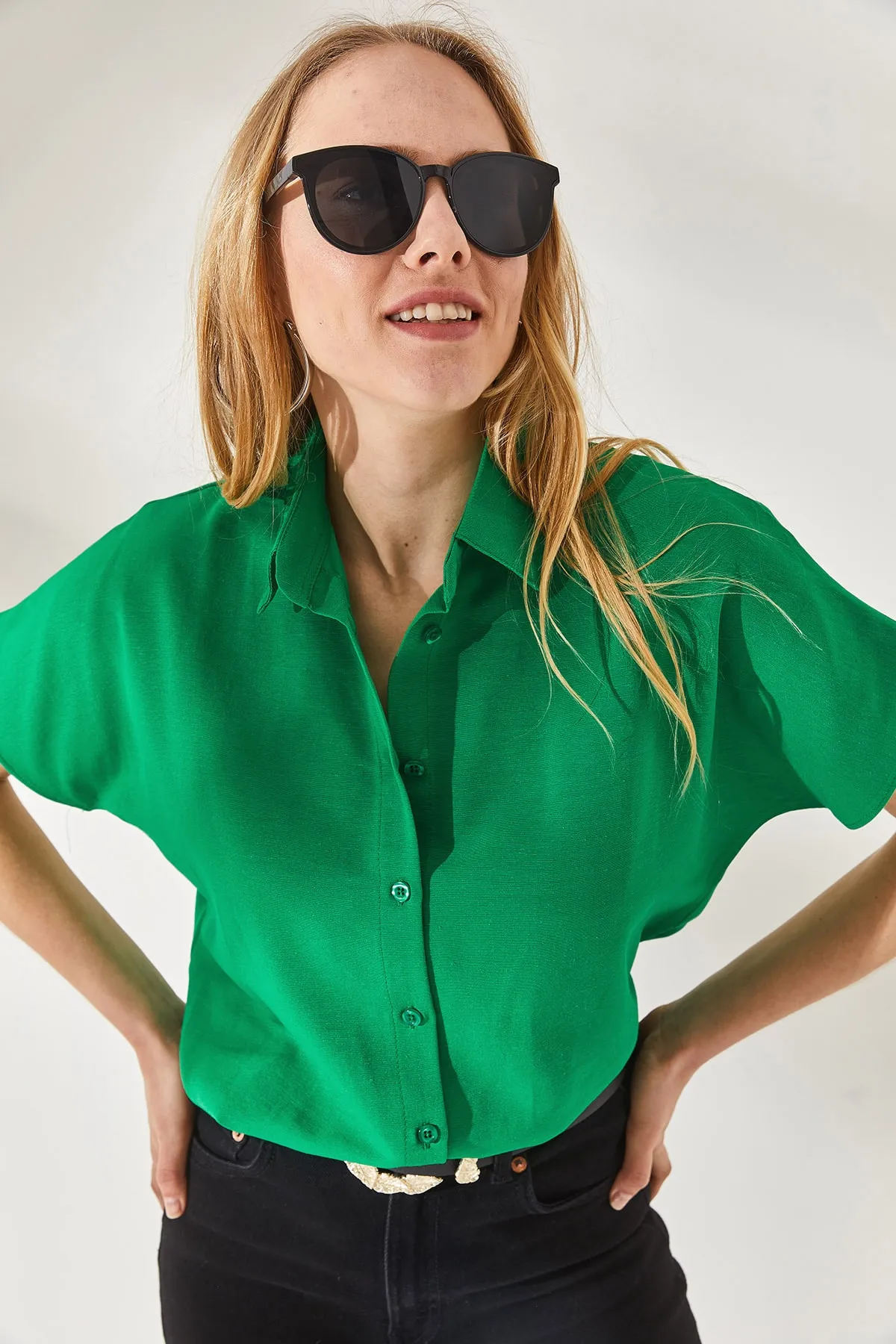 Olalook  Hemd - Grün - Oversized