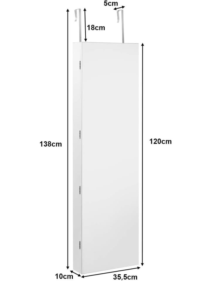 COSTWAY Schmuckschrank mit LED in Weiß günstig kaufen 120 cm