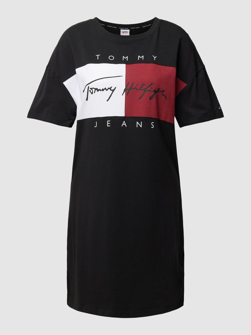 Nachthemd mit Label-Print Modell 'HERITAGE' in schwarz