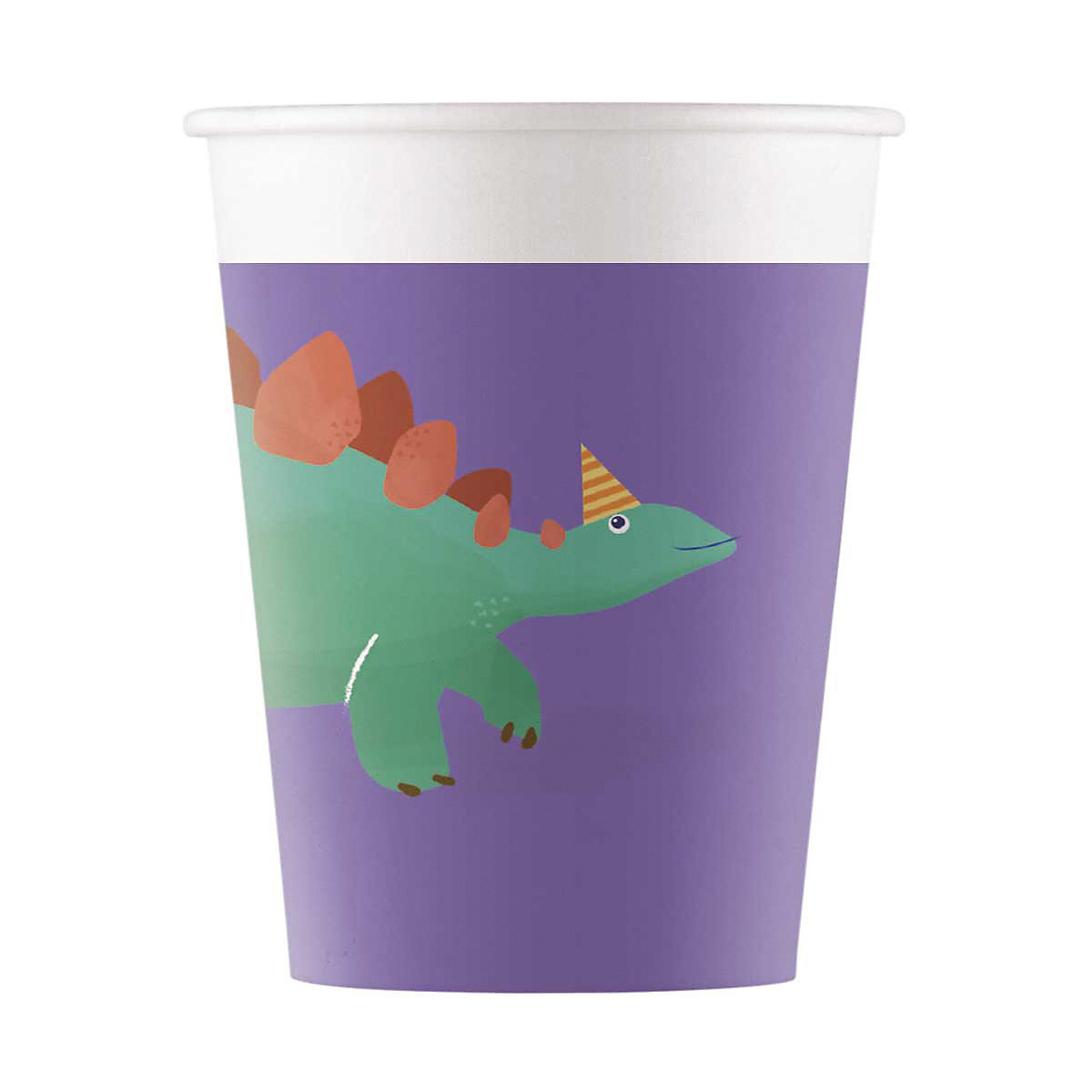 Kompostierbar 8 Pappbecher 200ml Design Dino Roar Kompostierbar