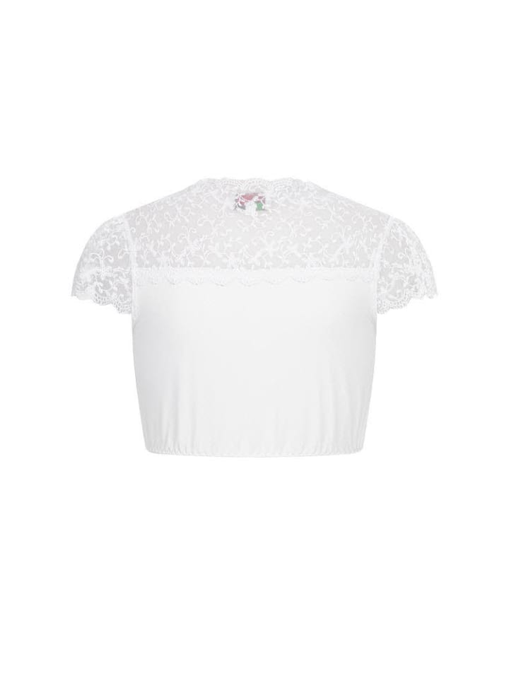 Nübler Dirndlbluse Kurzarm Lisa in Weiß günstig kaufen