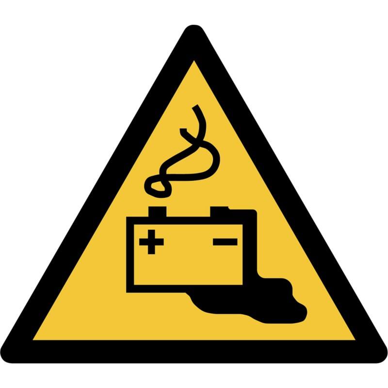 Djois Warnschild Warnung vor Gefahren durch das Aufladen von Batterien Klebstoff, einschraubbar PP (Polypropylen) 20 (B) x 0,14 (H) cm 3 Stück
