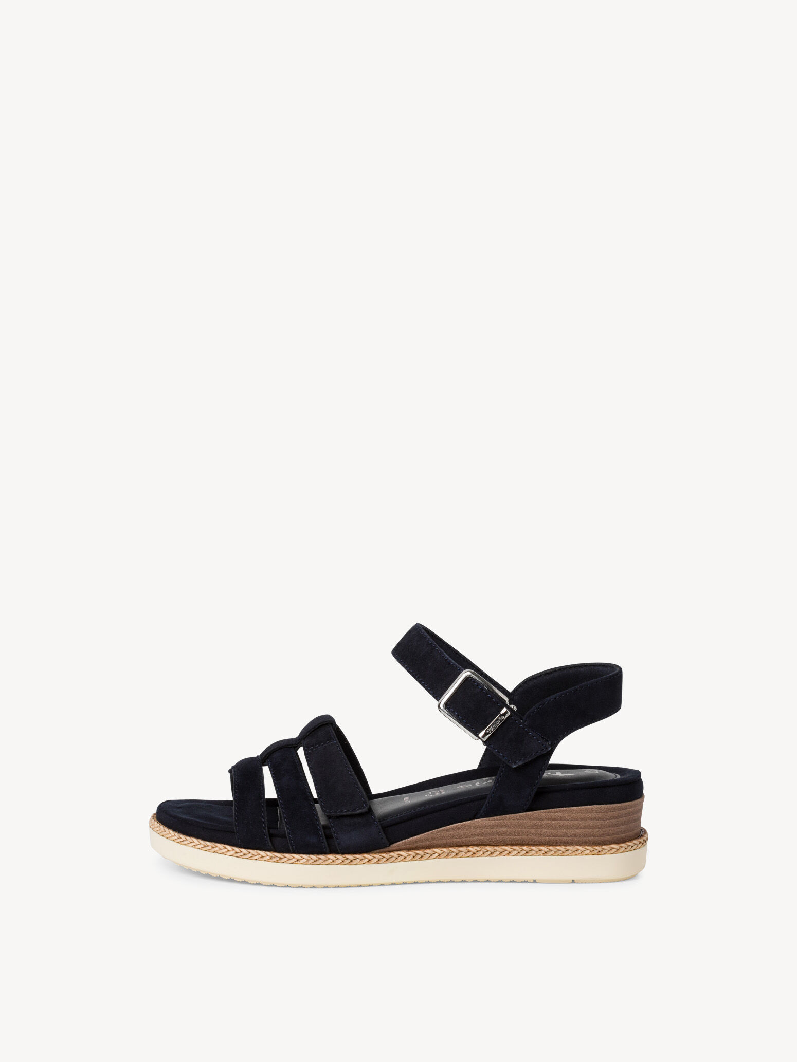 Sandale à talon en cuir - bleu