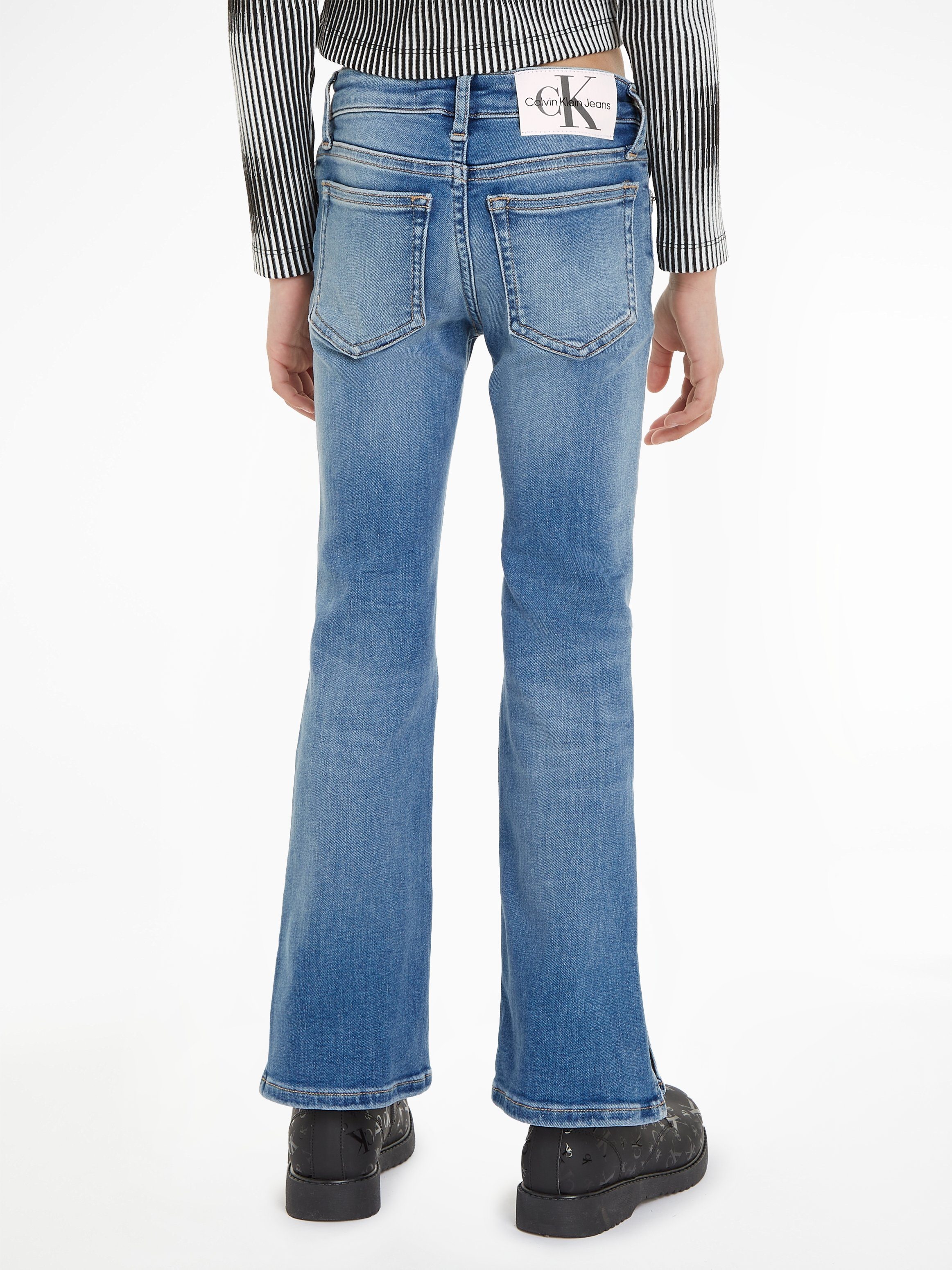 Calvin Klein Jeans Stretch-Jeans FLARE MR SPLIT VISUAL MID BLUE
