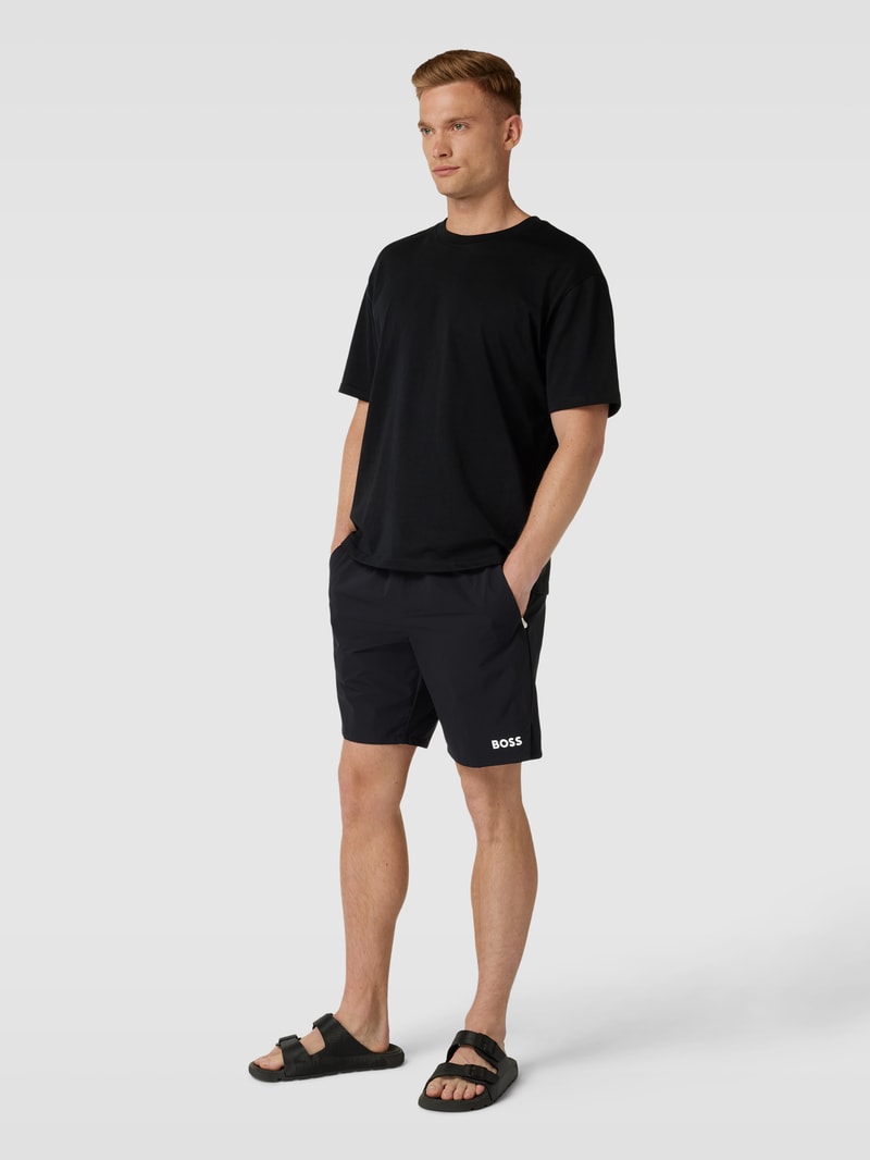 Shorts mit Label-Print in schwarz