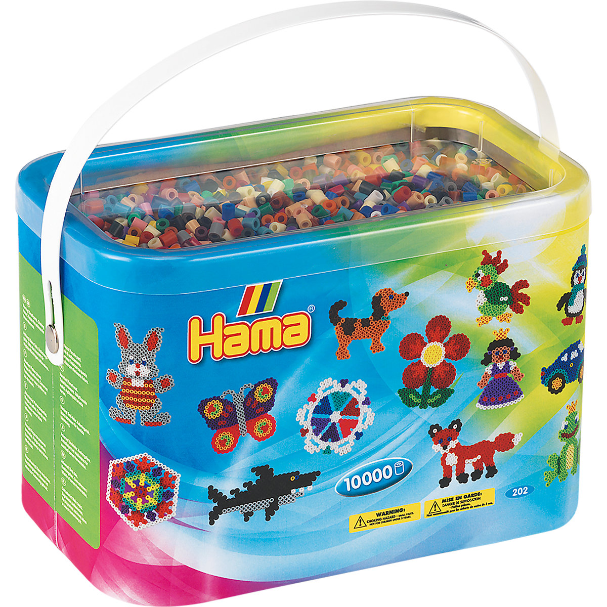 HAMA 202-67 Eimer mit 10.000 midi-Perlen, 22 Farben Mix