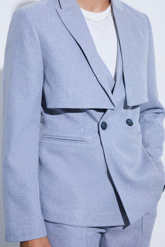 Karierter Slim-Fit Blazer mit Overlay-Detail