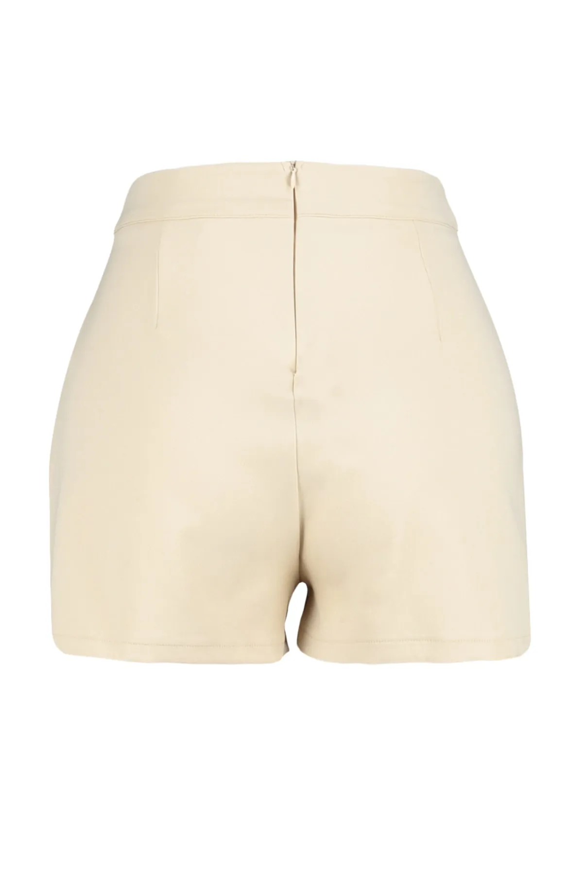 Trendyol Collection  Steinfarbene, superkurze gewebte Shorts mit Gürtel TWOAW21SR0078