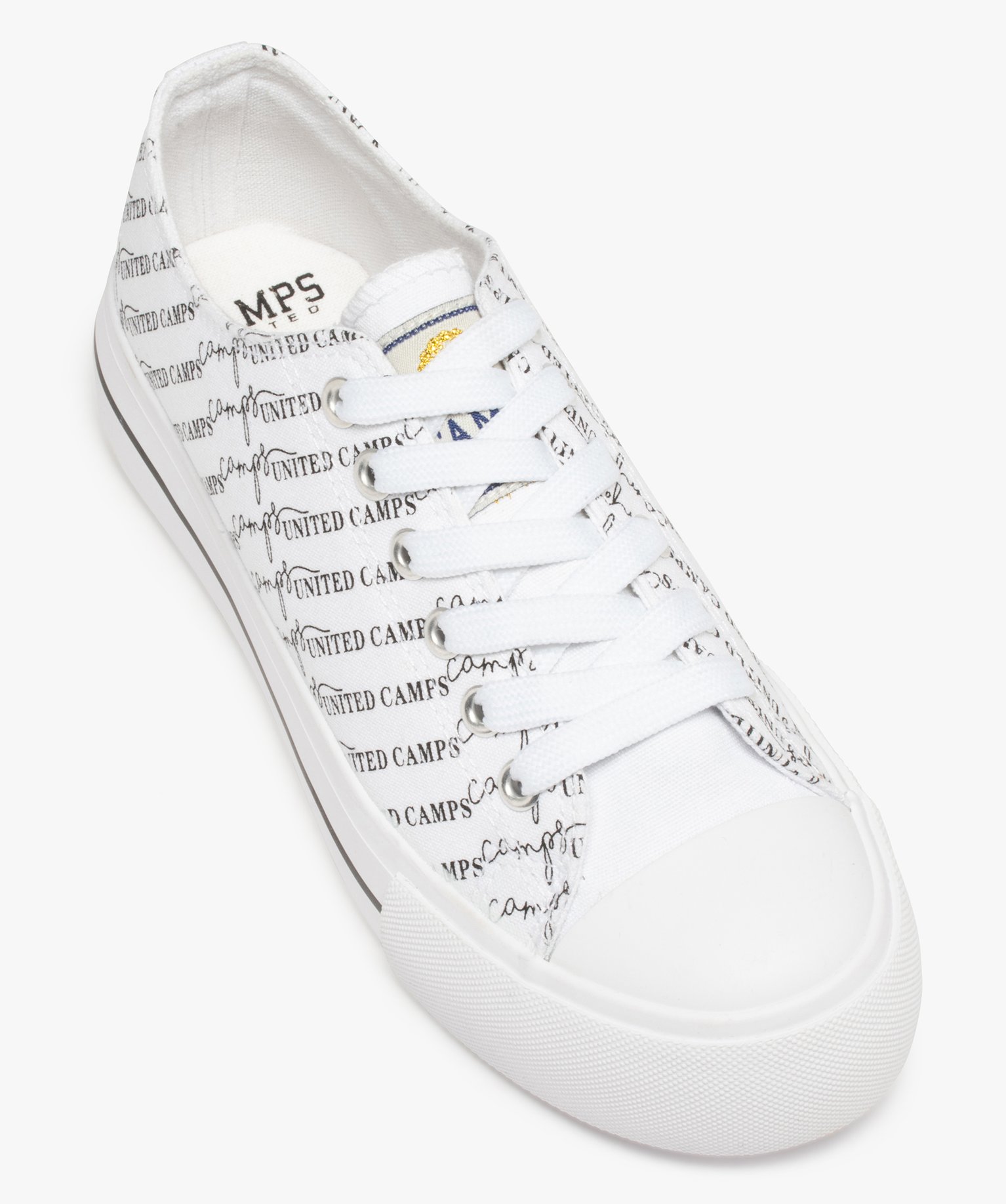 Baskets femme en toile et semelle épaisse– Camps United blanc | GEMO