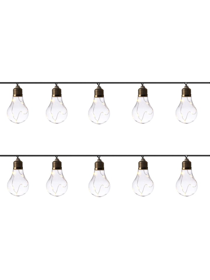 MARELIDA LED Solar Lichterkette Glühbirne L: 1,9m in transparent günstig kaufen onesize