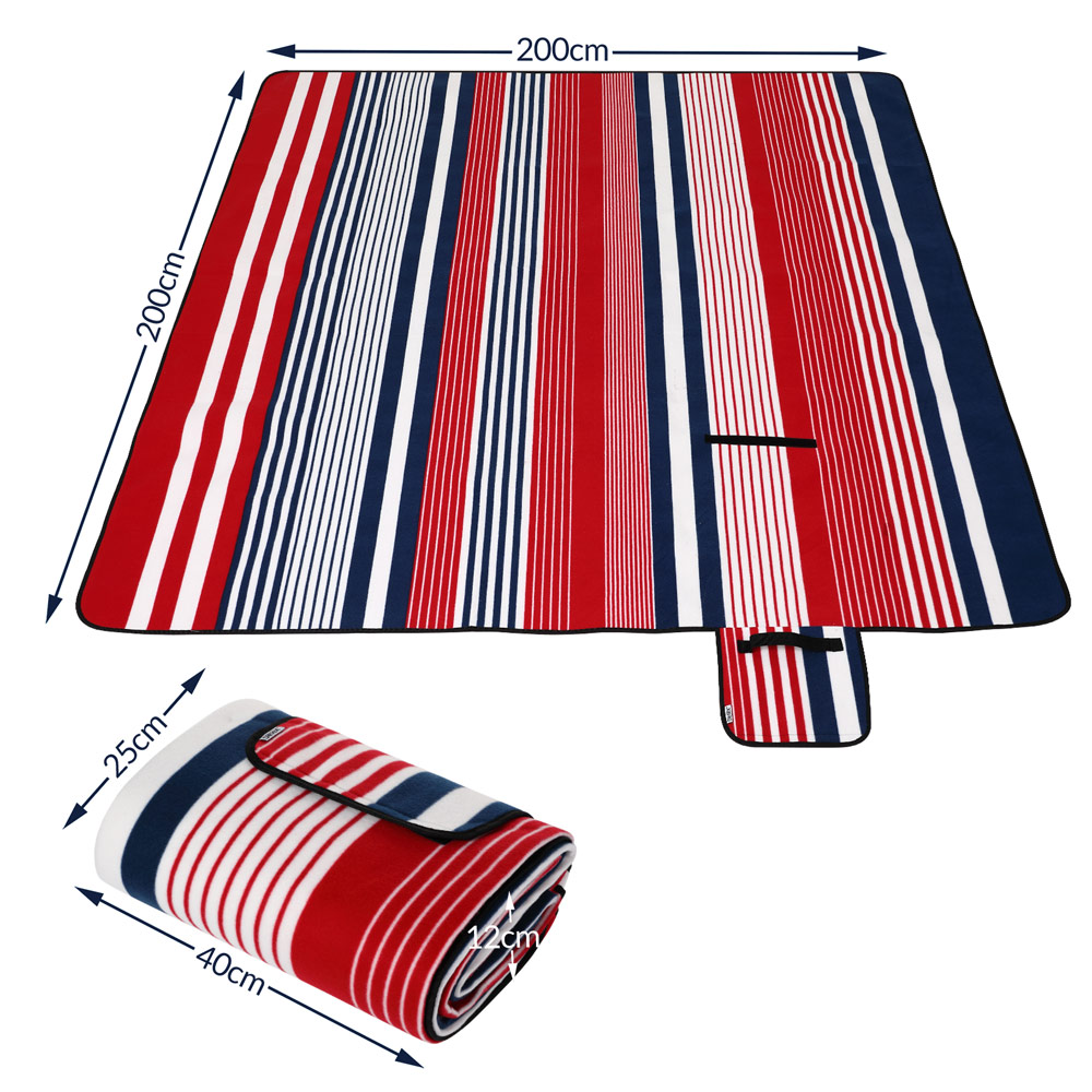 Detex Picknickdecke Blau/Rot 2x2m