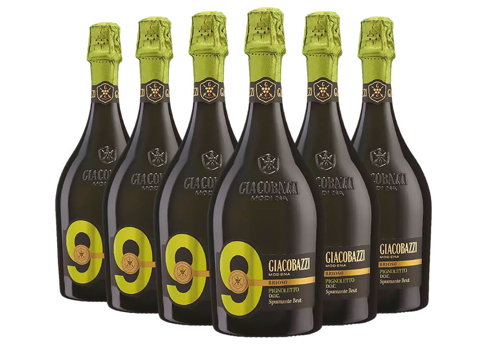 Pignoletto di Modena Spumante Brut DOC 9 Brioso Giacobazzi 6 bouteilles de 0,75 ℓ