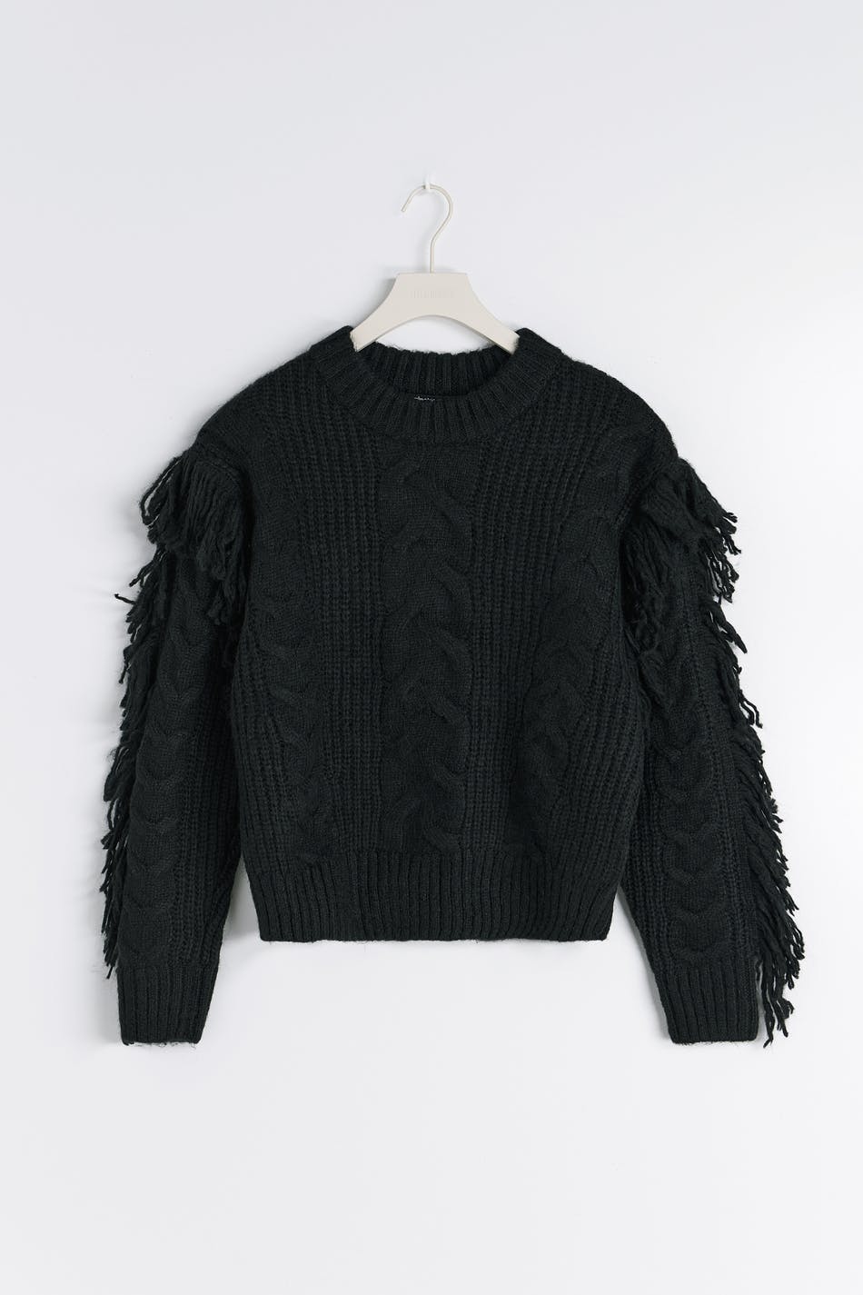 Knitted fringe sweater